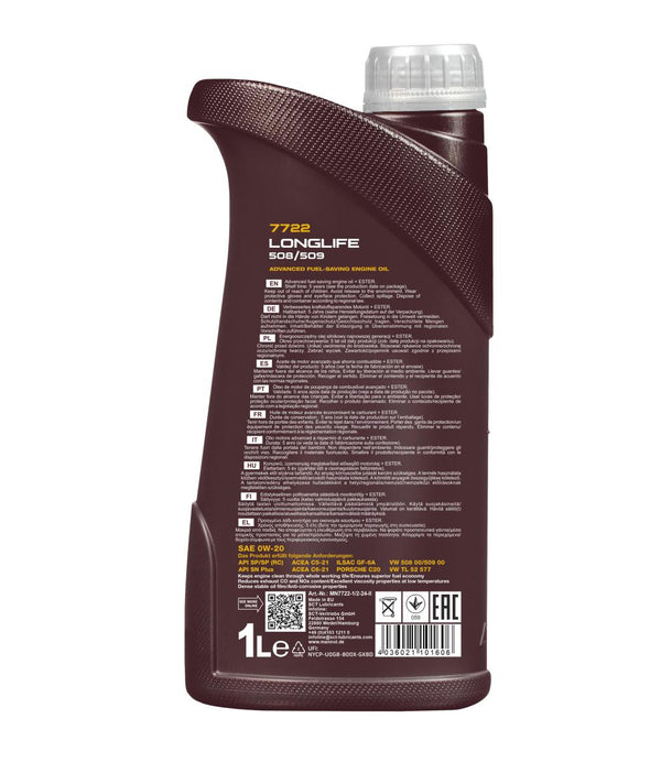 Mannol 7722 Longlife 508/509 0W-20 Motorolie - 1 Liter