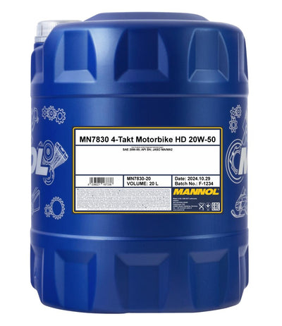 Mannol 7830 4-Takt Motorbike 20W-50 HD 2-takt olie - 20 Liter