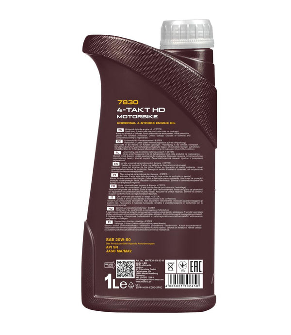 Mannol 7830 4-Takt Motorbike 20W-50 HD 4-takt olie - 1 Liter