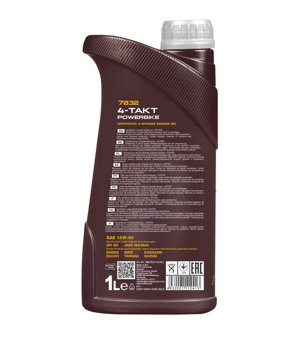 Mannol 7832 4-TAKT Powerbike 15W-50 4-takt olie - 1 Liter