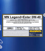 Mannol 7901 Legend+Ester 0W-40 Motorolie - 10 Liter