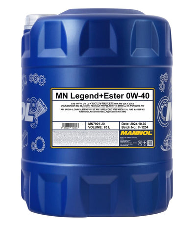 Mannol 7901 Legend+Ester 0W-40 Motorolie - 20 Liter