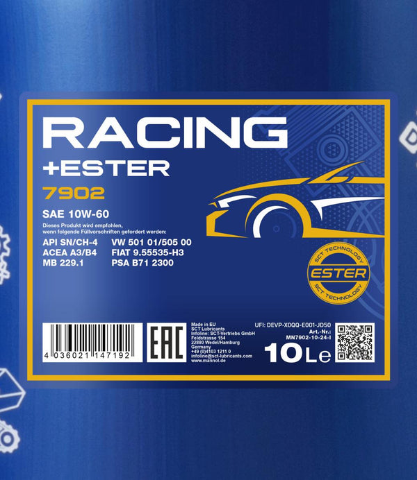 Mannol 7902 Racing+Ester 10W-60 Motorolie - 10 Liter