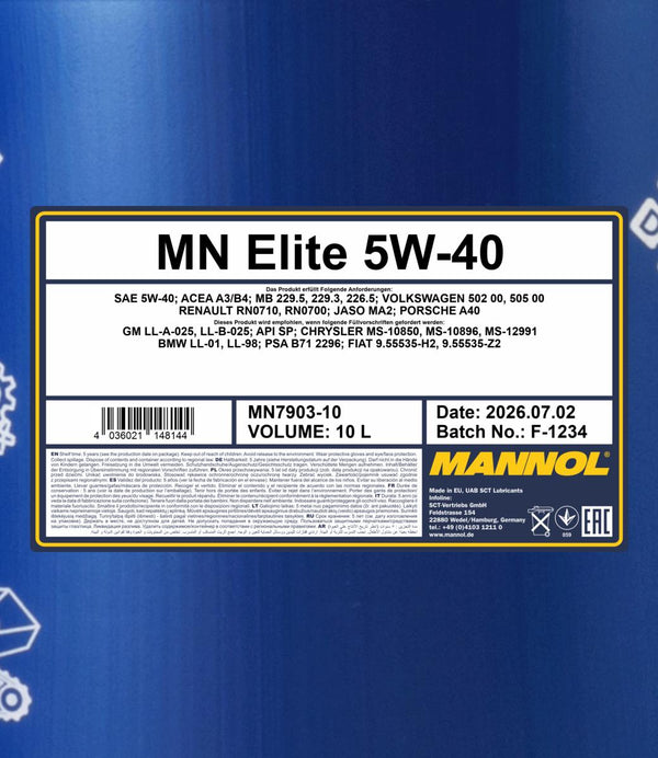 Mannol 7903 Elite 5W-40 Motorolie - 10 Liter