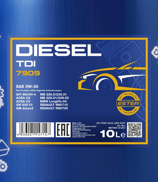 Mannol 7909 Diesel TDI 5W-30 Motorolie - 10 Liter