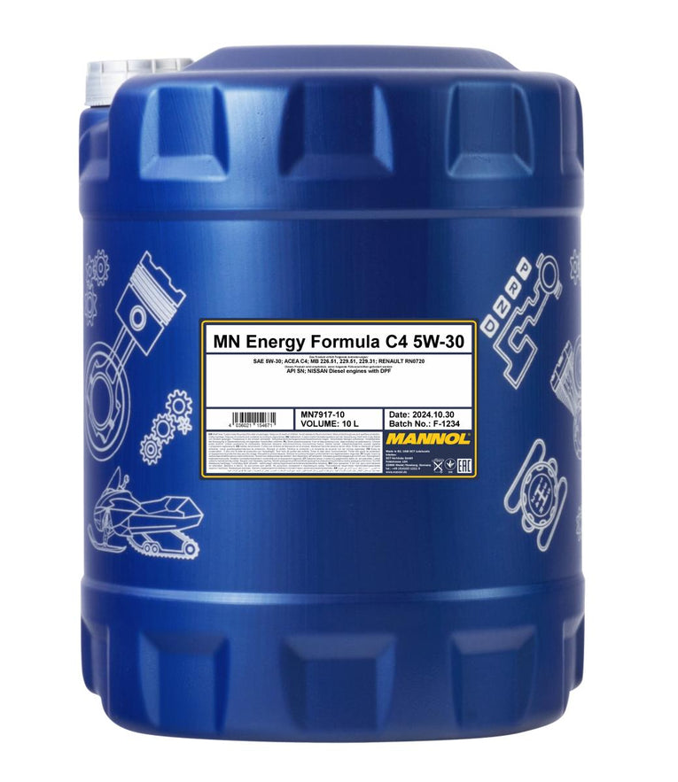 Mannol 7917 Energy Formula C4 5W-30 Motorolie - 10 Liter