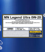 Mannol 7918 Legend Ultra 0W-20 Motorolie - 10 Liter