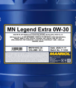 Mannol 7919 Legend Extra 0W-30 Motorolie - 20 Liter