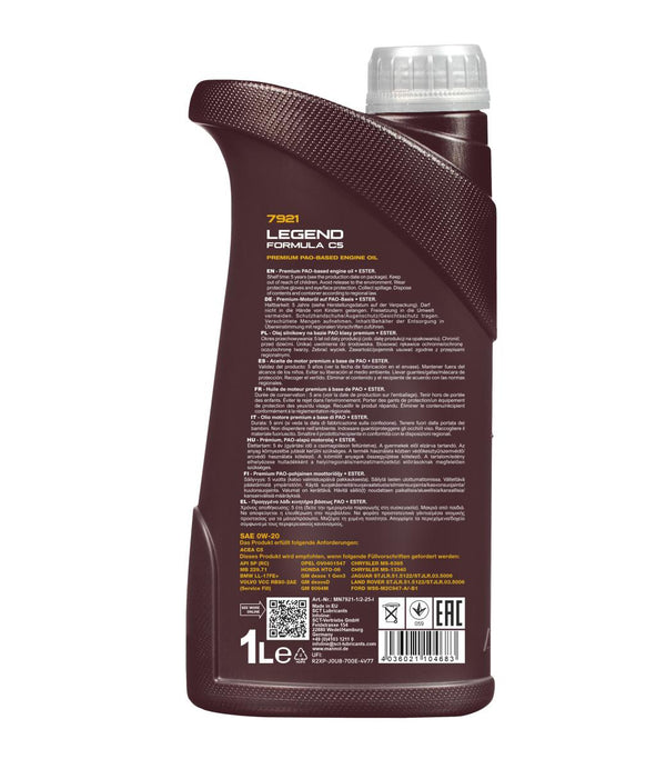 Mannol 7921 Legend Formula C5 0W-20 Motorolie - 1 Liter