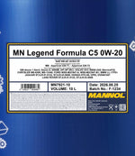 Mannol 7921 Legend Formula C5 0W-20 Motorolie - 10 Liter
