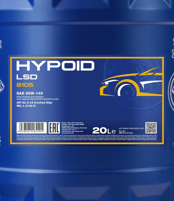 Mannol 8105 Hypoid LSD 85W-140 GL-5 Versnellingsbakolie - 20 Liter