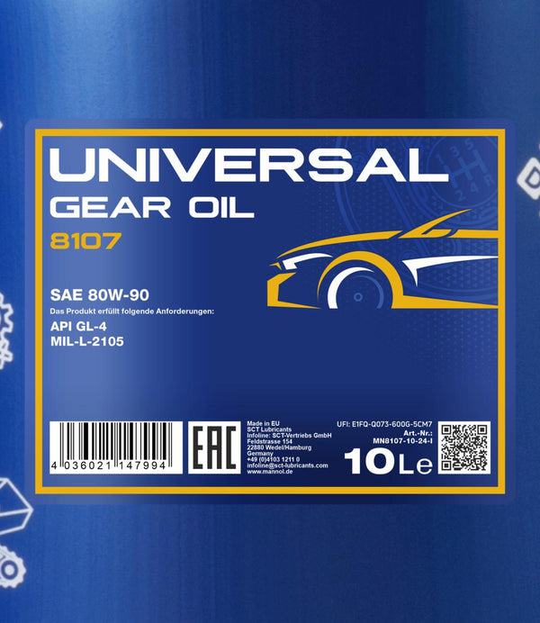 Mannol 8107 Universal 80W-90 GL-4 Versnellingsbakolie - 10 Liter