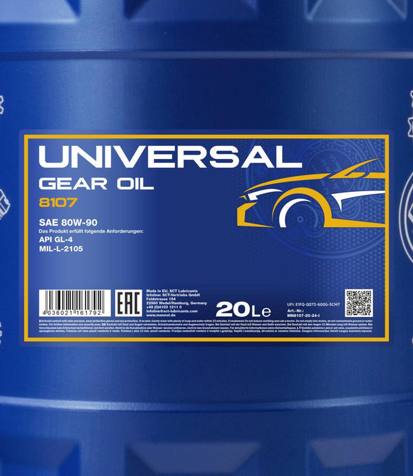 Mannol 8107 Universal 80W-90 GL-4 Versnellingsbakolie - 20 Liter