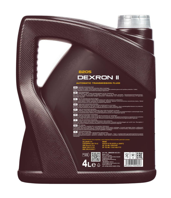 Mannol 8205 Automatic ATF Dexron II Versnellingsbakolie - 4 Liter