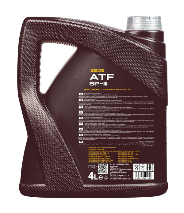 Mannol 8209 for Korean cars ATF SP-III Versnellingsbakolie - 4 Liter
