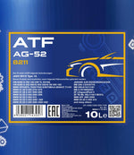 Mannol 8211 ATF AG 52 Automatic Special Versnellingsbakolie - 10 Liter