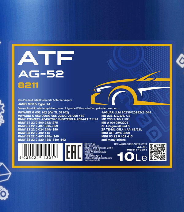 Mannol 8211 ATF AG 52 Automatic Special Versnellingsbakolie - 10 Liter