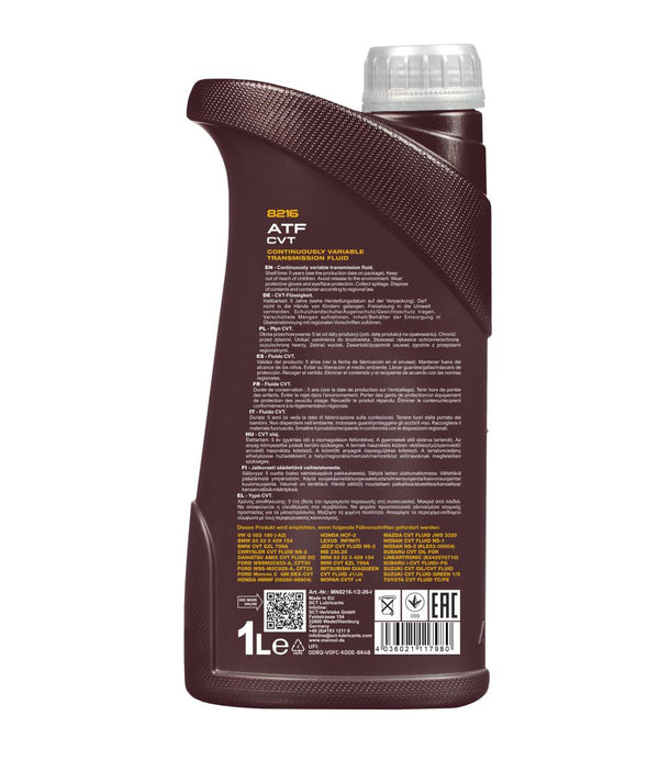 Mannol 8216 ATF CVT Versnellingsbakolie - 1 Liter