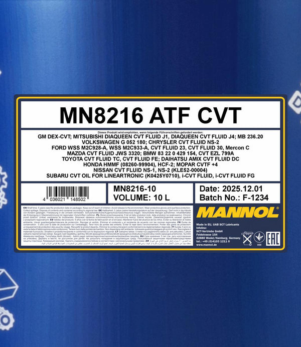 Mannol 8216 ATF CVT Versnellingsbakolie - 10 Liter