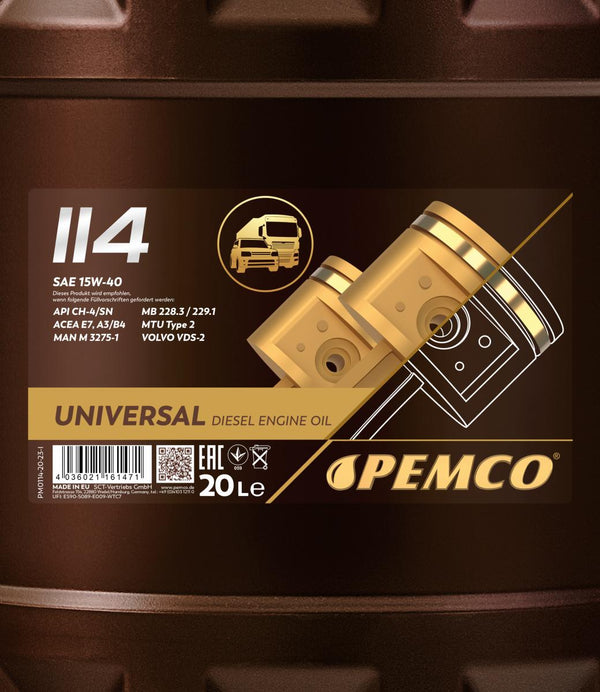 Pemco 114 15W-40 Motorolie - 20 Liter