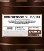 Pemco 2902 Compressor Oil ISO 100 - 20 Liter