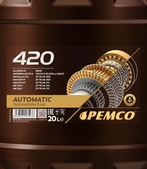 Pemco 420 ATF IID Versnellingsbakolie - 20 Liter
