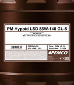 Pemco 540 Hypoid LSD 85W-140 GL-5 Versnellingsbakolie - 20 Liter