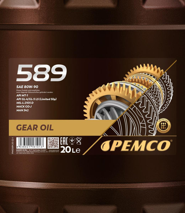 Pemco 589 80W-90 GL-5 Versnellingsbakolie - 20 Liter