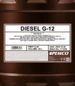 Pemco 712 Diesel G-12 SHPD 10W-30 Motorolie - 20 Liter