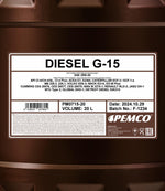 Pemco 715 Diesel G-15 SHPD 20W-50 Motorolie - 20 Liter