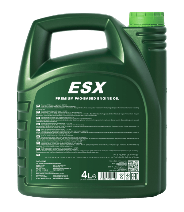 Fanfaro ESX | 0W40 | Vol Synthetische Motorolie | 4 Liter