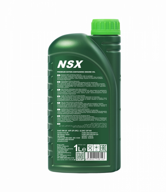 Fanfaro NSX | 0W20 | Premium Ester Motorolie | 1 Liter