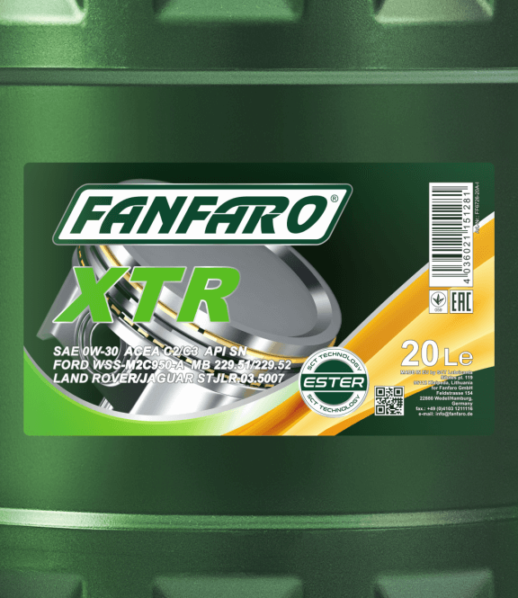 Fanfaro XTR | 0W30 | Vol Synthetische Motorolie | 20 Liter