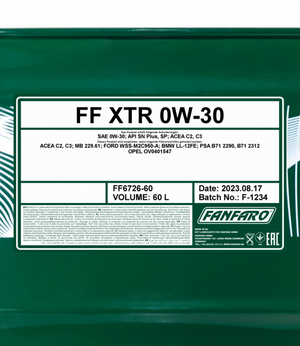 Fanfaro XTR | 0W30 | Vol Synthetische Motorolie | 60 Liter