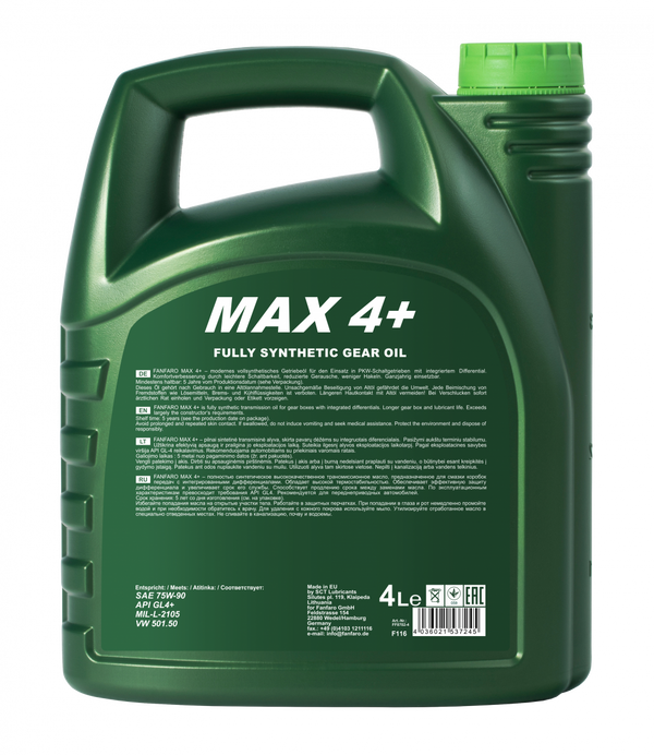 Fanfaro Max 4+ | 75W90 Versnellingsbak olie | 4 Liter