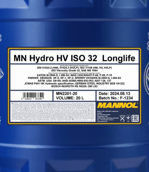 Mannol ISO HV 32 | Hydrauliek olie | 20 liter - Oliereus