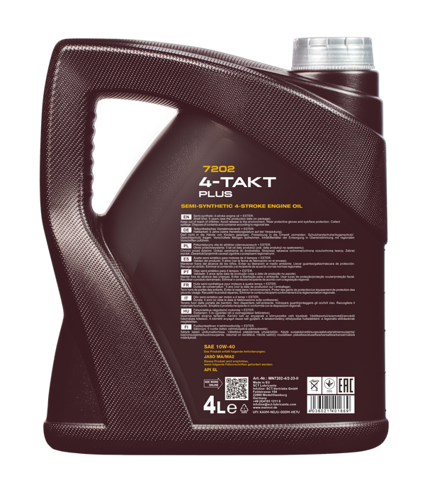 Mannol 7202 4-Takt Plus 10W-40 4-takt olie - 4 Liter