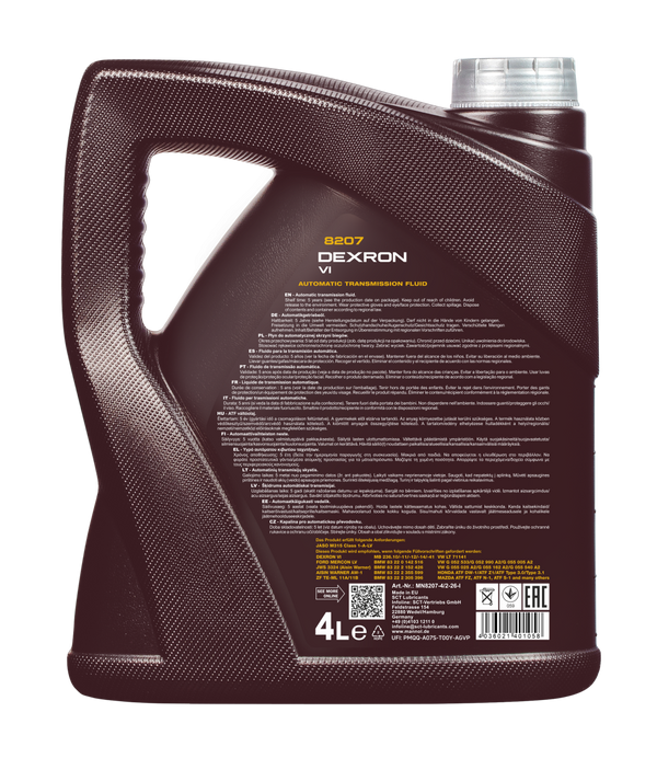 Mannol 8207 ATF Dexron VI Versnellingsbakolie - 4 Liter